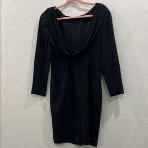 Vintage 1980’s Katheryn Conover Elegant Black Cowl Neck‎ Scoop BackDress Size 8